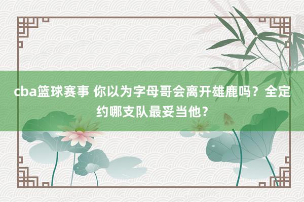 cba篮球赛事 你以为字母哥会离开雄鹿吗？全定约哪支队最妥当他？