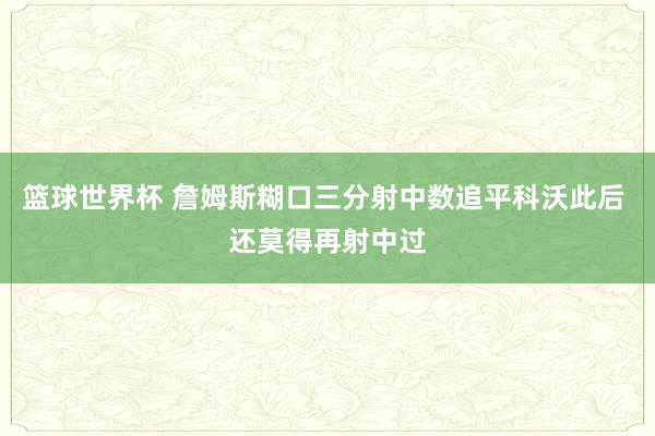 篮球世界杯 詹姆斯糊口三分射中数追平科沃此后 还莫得再射中过