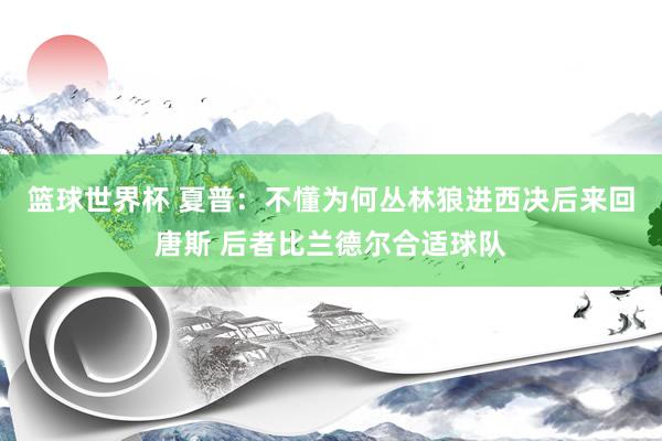 篮球世界杯 夏普：不懂为何丛林狼进西决后来回唐斯 后者比兰德尔合适球队