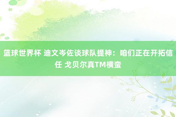 篮球世界杯 迪文岑佐谈球队提神：咱们正在开拓信任 戈贝尔真TM横蛮