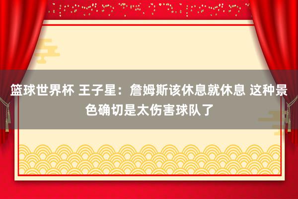 篮球世界杯 王子星：詹姆斯该休息就休息 这种景色确切是太伤害球队了