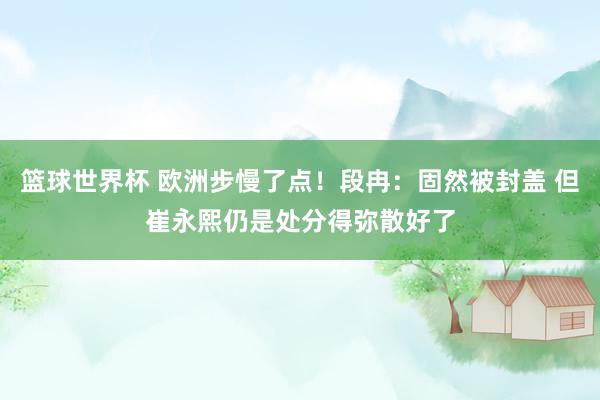 篮球世界杯 欧洲步慢了点！段冉：固然被封盖 但崔永熙仍是处分得弥散好了